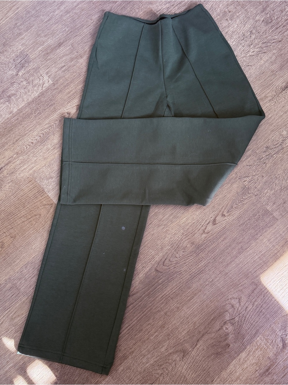 Ogl Pin-tuck Fleece-lined Sweatpants, Olive Green NWT